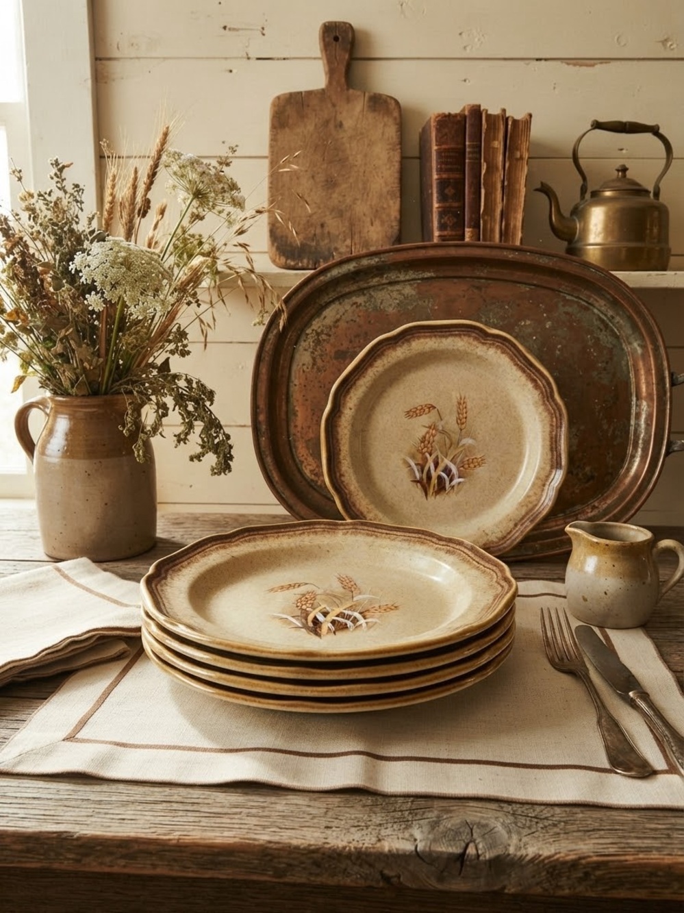 VTG Mikasa Whole Wheat Granola Dinner Plates 10.5"D Japan Set of 4